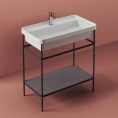 Напольная металлическая раковина Artceram Fuori Scala 40x77 см, черный матовый/белый матовый (TFL035 05 00 *1) - миниатюра фото 1