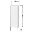 Шкаф подвесной Duravit XViu 1330x500x240 мм, 1 дверь, 3 стеклянные полки, цвет walnut dark/черный матовый (XV1316LB221) - миниатюра фото 2