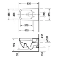 Подвесной унитаз Duravit Happy D.2 Rimless без ободка с вертикальным смывом, белый (2550090000) - миниатюра фото 2