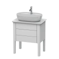 Консольная раковина Duravit Luv из белого структурного кварцевого камня с одним вырезом 20x688x475 (LU946501717) - миниатюра фото 1