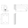 Настенный электронный смеситель GESSI 316 FLESSA для раковины, цвет Steel Brushed (54015#239) - миниатюра фото 2