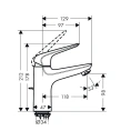 Смеситель для раковины Hansgrohe Novus 100 мм, хром (71030000) - миниатюра фото 2