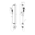GESSI VENTI20 Душевая штанга 800 мм с ручным душем, черный матовый (65142#299) - миниатюра фото 2