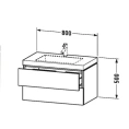 База с раковиной Duravit L-Cube 500x800x480 с 2 выдвижными ящиками, American Walnut (LC6927O1313) - миниатюра фото 2