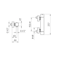 Термостат для душа Bossini Cube наружный 1/2 матовый черный (Z004103.073) - миниатюра фото 2
