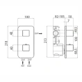 Термостат для душа Bossini Rectangular встраиваемый с девиатором (хром) (Z033202.030) - миниатюра фото 2