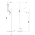 Напольный смеситель для ванны GESSI RETTANGOLO с ручным душем, цвет Black Metal PVD (24961#706) - миниатюра фото 2