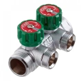 Коллектор Far (FK 3821 134) 1 ВР(г) х 2 выхода 3/4 НР(ш) ЕК х 1 НР(ш) регулируeмый (ФАР) - миниатюра фото 1