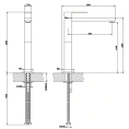 Смеситель для раковины Gessi Rettangolo с высоким изливом 213 мм в хроме (11924#031) - миниатюра фото 2