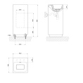 Напольная раковина Gessi Rettangolo 42x42 см, матовая белая, со сливом в стену - миниатюра фото 2
