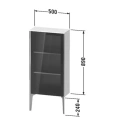 Подвесной шкаф Duravit XViu 890x500x240 мм со стеклянной дверью, белый глянцевый/champagne matt (XV1361RB122) - миниатюра фото 2