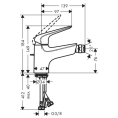 Смеситель для биде Hansgrohe Novus (70 на 1 отв., донный клапан, хром) (71142000) - миниатюра фото 2