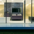 База на ножках Duravit XSquare для 2 раковин 1400 мм с 4 выдвижными ящиками, цвет темно-лиловый шелковисто-матовый (XS4926B9494) - миниатюра фото 1
