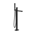Напольный смеситель для ванны GESSI RETTANGOLO с ручным душем, цвет Black Metal PVD (24961#706) - миниатюра фото 1