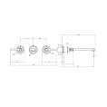 Смеситель для раковины GESSI VENTI20 настенный двухвентильный, цвет Brass PVD (65090#710) - миниатюра фото 2
