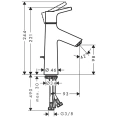 Смеситель для раковины Hansgrohe Talis S однорычажный с донным клапаном хром (72022000) - миниатюра фото 2