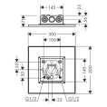 Верхний душ AX ShowerSolution 300x300 мм, хром, 1 форсунка, потолочный монтаж (35317000) - миниатюра фото 2