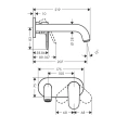 Смеситель для раковины Hansgrohe Vernis Blend встраиваемый матовый черный (71576670) - миниатюра фото 2