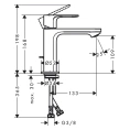 Смеситель для раковины Hansgrohe Rebris S 110 с переключателем, хром (72517000) - миниатюра фото 2