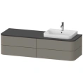 Тумба подвесная Duravit Happy D.2 Plus 408x1600x550 мм, 4 ящика, цвет stone grey satin matt (HP4963R9292) - миниатюра фото 1