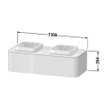 Столешница Duravit Happy D.2 Plus 1300x550мм для тумбы HP4943 с двумя вырезами под раковины, цвет Graphite Supermatt (HP032KB8080) - миниатюра фото 2