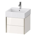 Подвесная тумба Duravit XViu с двумя ящиками, цвет белый глянцевый/champagne matt (XV43330B122) - миниатюра фото 1