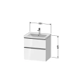 Подвесная тумба Duravit D-Neo 634x452x625 мм с 2 ящиками, белая высокоглянцевая, для раковины 236765 (DE435402222) - миниатюра фото 2