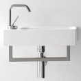 Подвесная раковина KERASAN Cento 45x25 см, белая, с отверстием под смеситель слева (353701L*1) - миниатюра фото 1