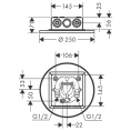 Потолочный душ AX ShowerSolution 250 мм с одной форсункой в хромированном исполнении (35287000) - миниатюра фото 2