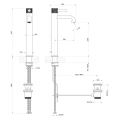 Смеситель для раковины GESSI INCISO высокий с донным клапаном, цвет Nero XL (58003#299) - миниатюра фото 2