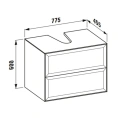 Подвесная тумба Laufen New Classic 780x450x600 мм с 2 ящиками, белая глянцевая (для раковины 816852) (4.0601.4.085.631.1) - миниатюра фото 2