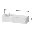 Подвесная тумба Duravit Happy D.2 Plus 354x1600x550 мм, 2 ящика, белый глянец (HP4954R2222) - миниатюра фото 2