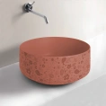 Раковина Artceram Cognac 42 см для столешницы без отверстий, цвет Rosso corallo с декором Lol (COL001 14 87) - миниатюра фото 1