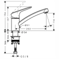 Кухонный смеситель Hansgrohe Logis M31 хром: однорычажный с поворотным изливом (71830000) - миниатюра фото 2