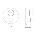 Термостат Almar PUSH ROUND CORE внешний на 3 потребителя, хромированный (E176633.CR) - миниатюра фото 2