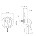 Nicolazzi Signal Наружная встраиваемая часть смесителя для душа Unico, хром (3466CR20) - миниатюра фото 2