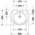 Раковина Duravit Darling New 650x550 мм с отверстием под смеситель (2621650000) - миниатюра фото 2