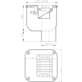 Трап HL680 с решёткой 230x230 мм-с обратным клапаном-незамерзающим запахозапирающим устройством и вертикальным выпуском - миниатюра фото 3