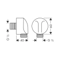 Комплект подключения HG Fixfit E для скрытого смесителя, G1/2, черный матовый (27454670) - миниатюра фото 2