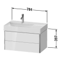 Подвесная тумба Duravit XSquare White High Gloss с 2 ящиками и левой раковиной, 397x784x460 мм (XS416802222) - миниатюра фото 2