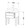 Напольная тумба Duravit Luv, 743x688x450 мм, с выдвижным ящиком, цвет каменно-серый шелковисто-матовый (LU956009292) - миниатюра фото 2
