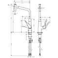 Смеситель для кухни Hansgrohe Metris Select M71 с выдвижным душем, хром (73820000) - миниатюра фото 2
