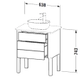 Напольная база Duravit Luv с выдвижным ящиком 743x688x450 мм, цвет скандинавский белый шелковисто-матовый (LU956503939) - миниатюра фото 2