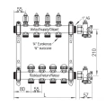 Коллекторная группа REHAU HKV-D на 8 выходов (РЕХАУ - 12080811002)1x3/4ЕК из нержавеющей стали с регулирующими и термостатическими вентилями и расходомерами - миниатюра фото 4
