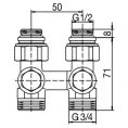 Узел нижнего подключения Oventrop Multiflex V ZB 1/2 AGx3/4 AG 1016291 прямой - миниатюра фото 2