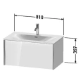 Тумба подвесная Duravit XViu 610x800x480 мм для раковины 234483, цвет walnut dark/черный матовый (XV40340B221) - миниатюра фото 2