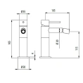 Однорычажный смеситель Bossini Inox для биде из сатинированной стали (INZ007.075) - миниатюра фото 2