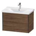 Тумба подвесная Duravit XViu с 2 ящиками, цвет walnut dark/черный матовый (XV41160B221) - миниатюра фото 1