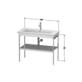 Консоль напольная Duravit White Tulip Graphite HighGloss с деревянной полкой (WT45410H1H1) - миниатюра фото 2