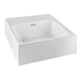 Подвесная накладная раковина Gessi Rettangolo 42x42 см, матовый белый - миниатюра фото 1